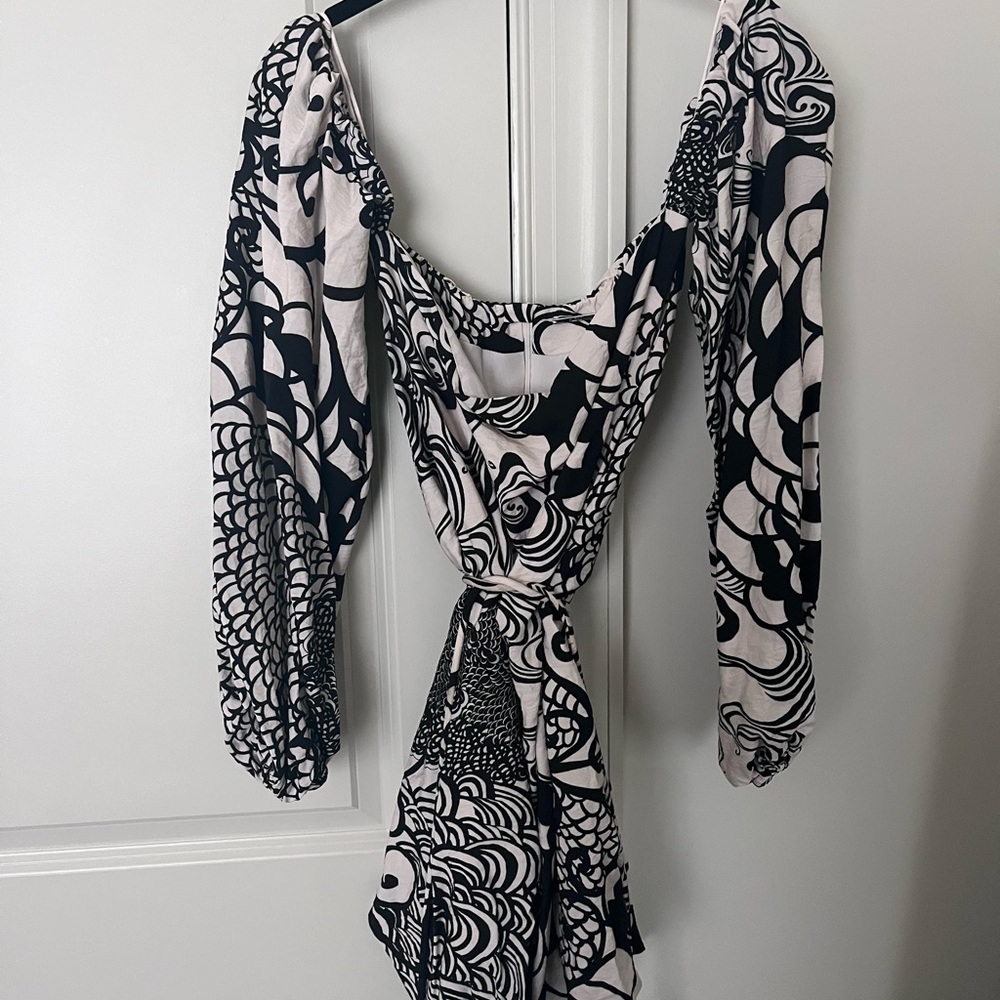 Alexis Black and White Patterned Dress